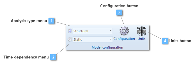 Model configuration toolbar