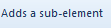 4. Adds a sub-element button